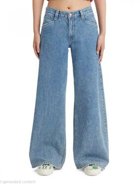 Levi's Baggy Wide Leg Mid Rise Jeans -Medium wash Blue - Size 26x31 - A59290002